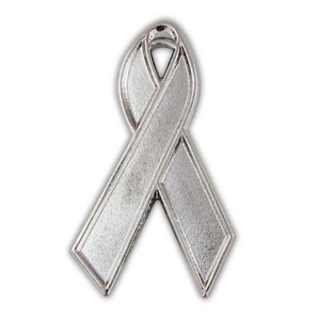 Silver Ribbon Lapel Pin 