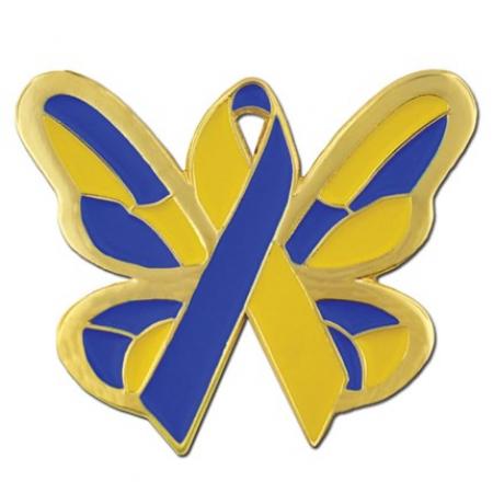 Down Syndrome Butterfly Ribbon Pin 