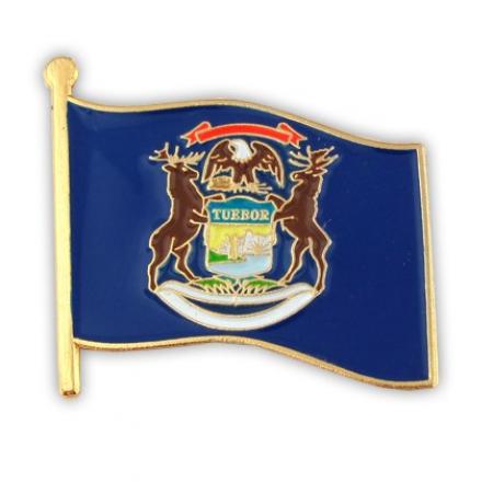 Michigan State Flag Pin 