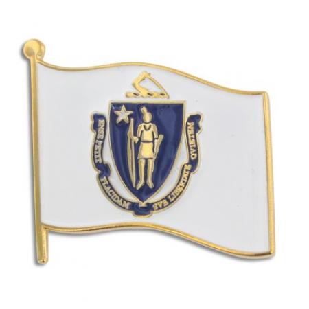 Massachusetts State Flag Pin 