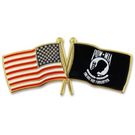 USA and POW Flag Pin 