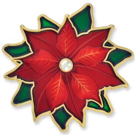 Poinsettia Christmas Brooch 