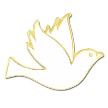 Dove Lapel Pin - White 