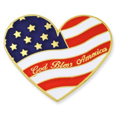 Heart Shaped Flag Pin 