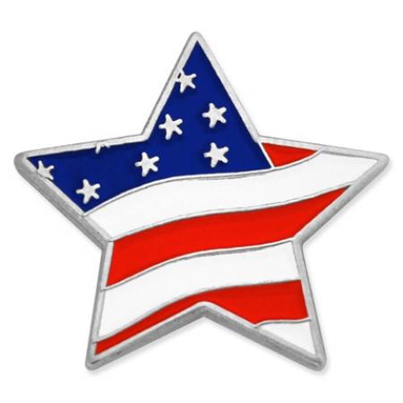 Flag Star Pin 