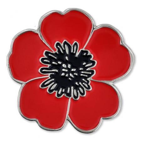 Poppy Flower Lapel Pin 