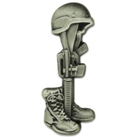 Battle Cross Final Tribute Pin - Antique Nickel 