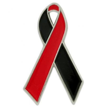 Red and Black Awareness Ribbon Pin 