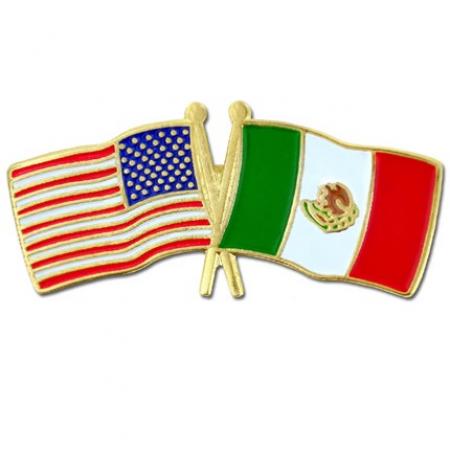 USA and Mexico Flag Pin 