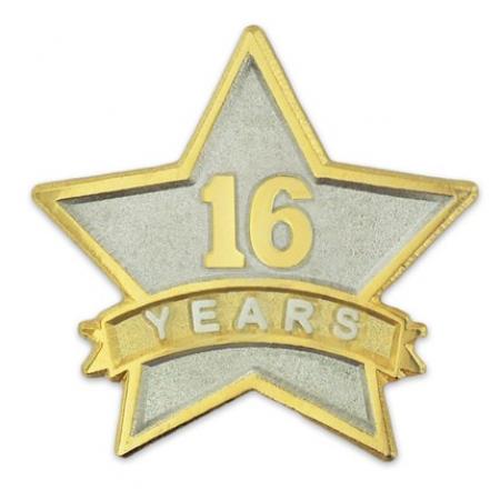 Years of Service Star Pin - 16 Years 