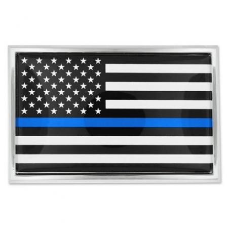 Thin Blue Line Chrome Emblem Decal 