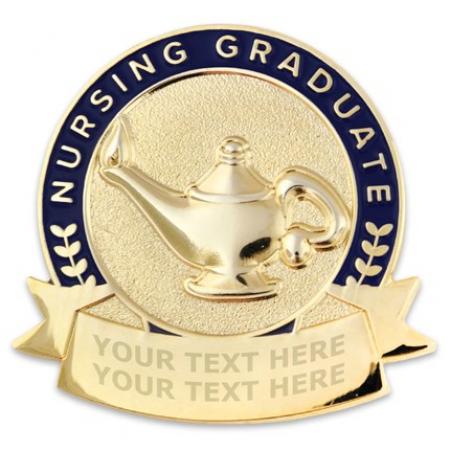 Engravable Nursing Graduate Lamp Pin 