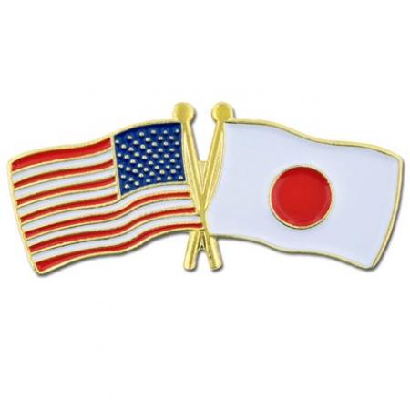 USA and Japan Flag Pin 