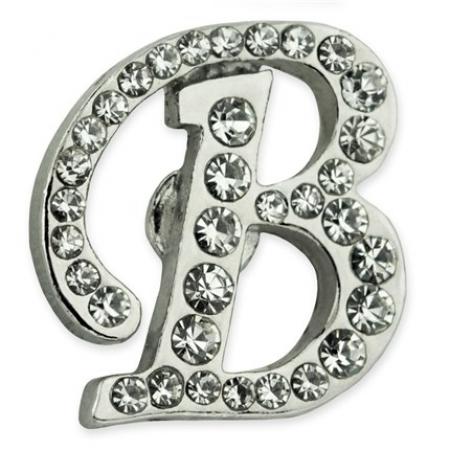 Rhinestone Letter B Pin 