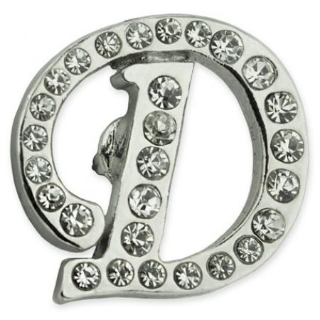 Rhinestone Letter D Pin 