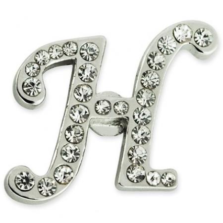 Rhinestone Letter H Pin 