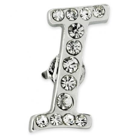 Rhinestone Letter I Pin 