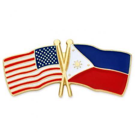 USA and Philippines Flag Pin 