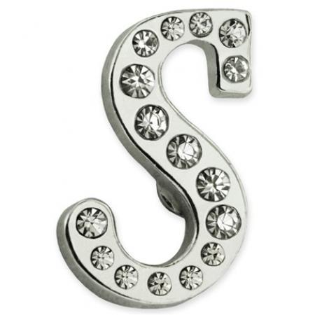 Rhinestone Letter S Pin 