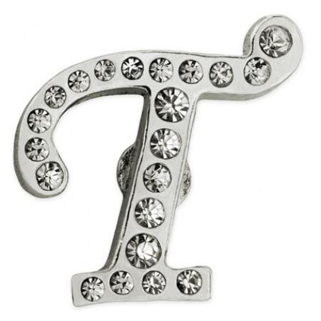 Rhinestone Letter T Pin 