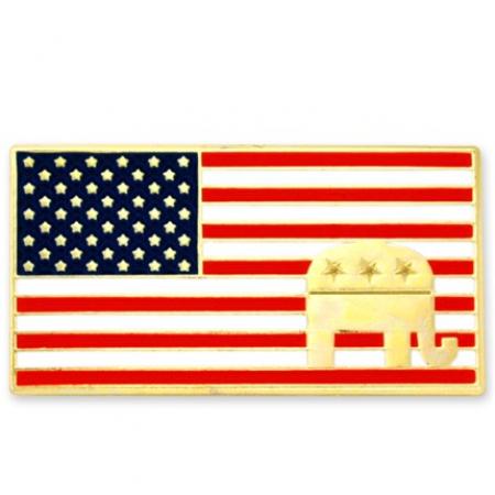 American Flag Republican Pin 