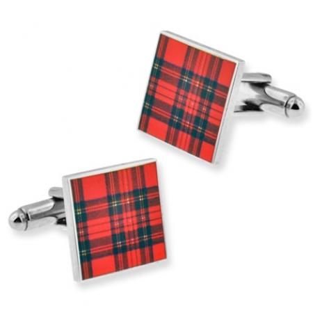 Christmas Plaid Cufflink Set 