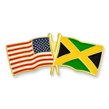 USA and Jamaica Flag Pin 