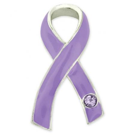 Lavender Ribbon with Stone Pin 