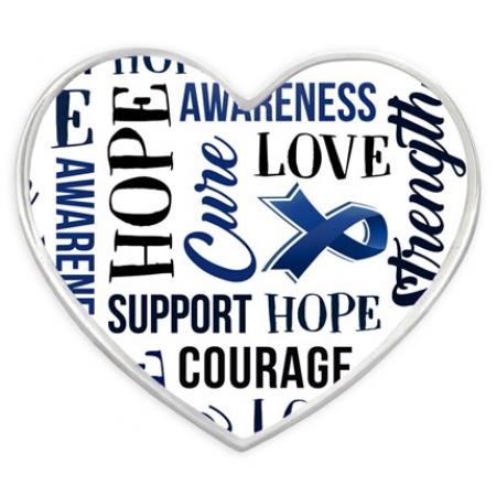 Blue Heart Awareness Words Pin 