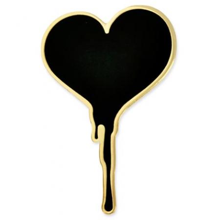 Black Bleeding Heart Pin 