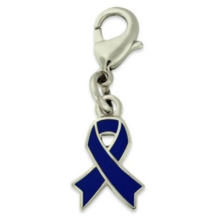 Blue Awareness Ribbon Charm 