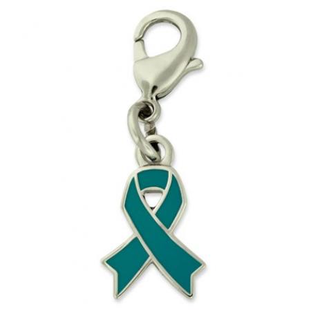 Teal Awareness Ribbon Charm 