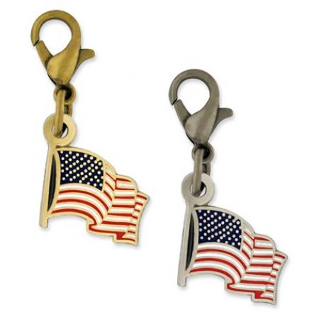 Waving American Flag Charm 