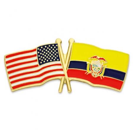 USA and Ecuador Flag Pin 