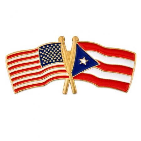 USA and Puerto Rico Flag Pin 