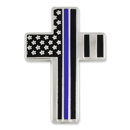 Thin Blue Line Cross Pin 