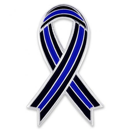 Thin Blue Line Ribbon Pin 