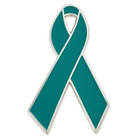 Teal Ribbon Pin 