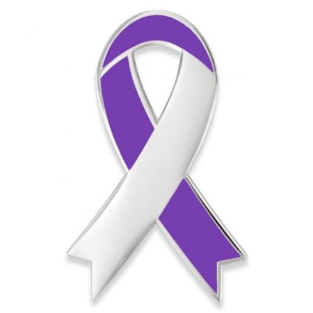 Awareness Ribbon-Purple Engravable Pin 