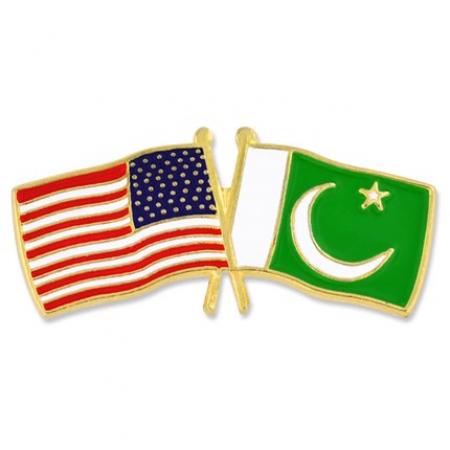 USA and Pakistan Flag Pin 