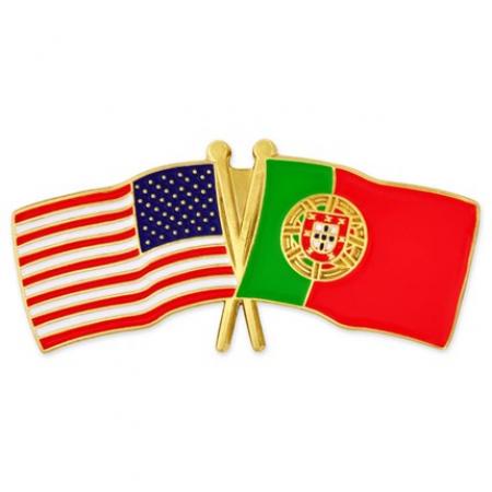 USA and Portugal Flag Pin 