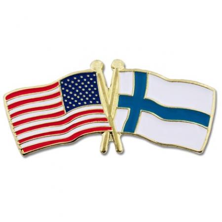 USA and Finland Flag Pin 