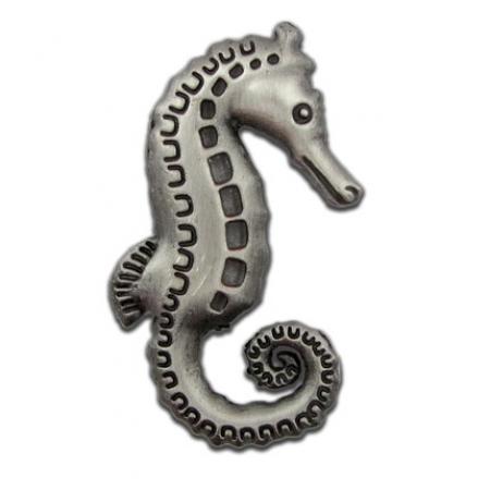 Seahorse Pin - Antique Silver 