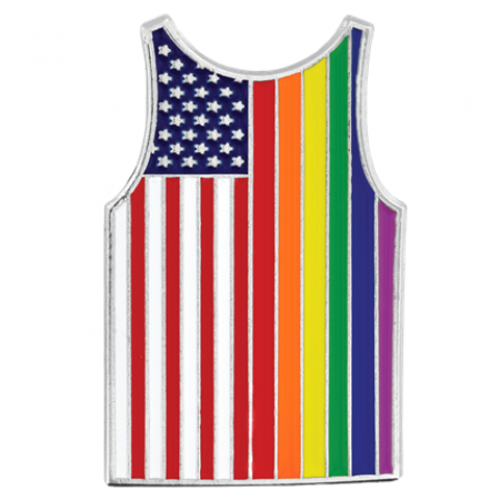 Gay Pride USA Tank Top Pin 