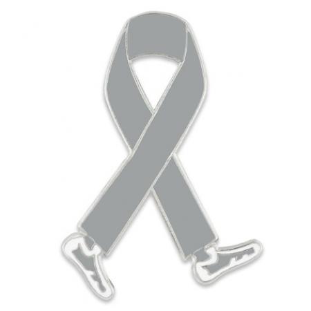 Walking Grey Ribbon Pin 