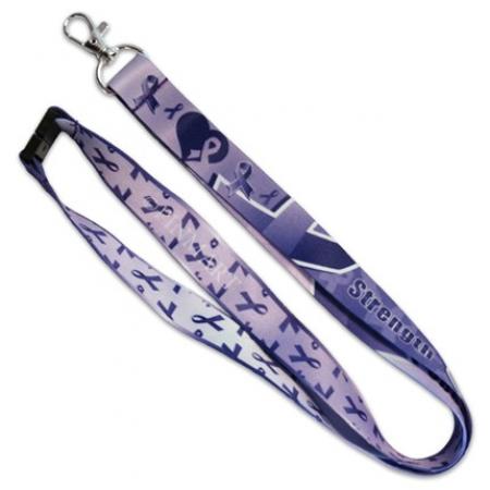 Dark Purple Awareness Ribbon Lanyard 