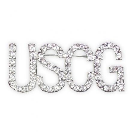 Rhinestone USCG Pin 