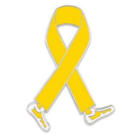 Walking Yellow Ribbon Pin 