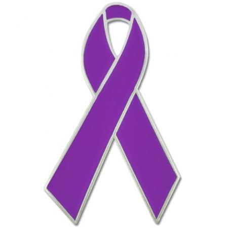 Purple Ribbon Pin 