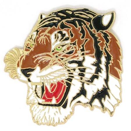 Mascot Tiger Colored Lapel Pin 